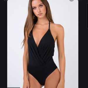 Sexy black backless bodysuit